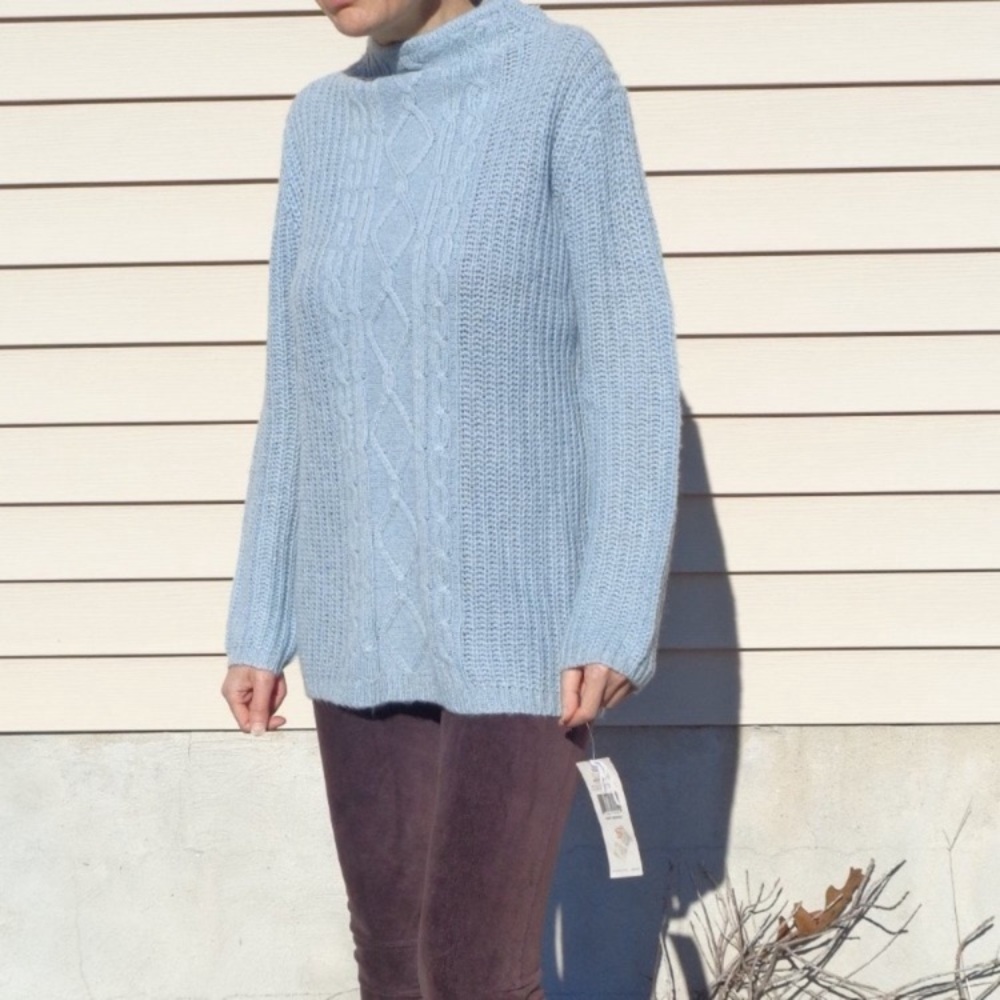 Y2K Vintage pastel blue pullover sweater 6% wool 5% mohair - Picture 5 of 17